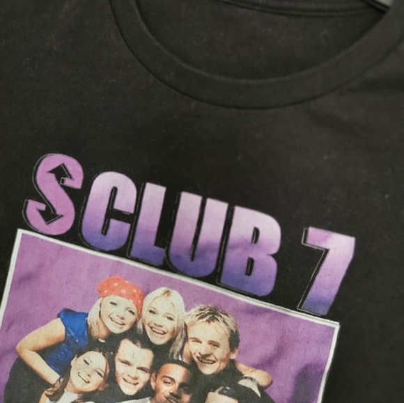 S CLUB 7 Bootleg Girl Fit T Shirt - Size Medium - Black - Picture 3 of 3